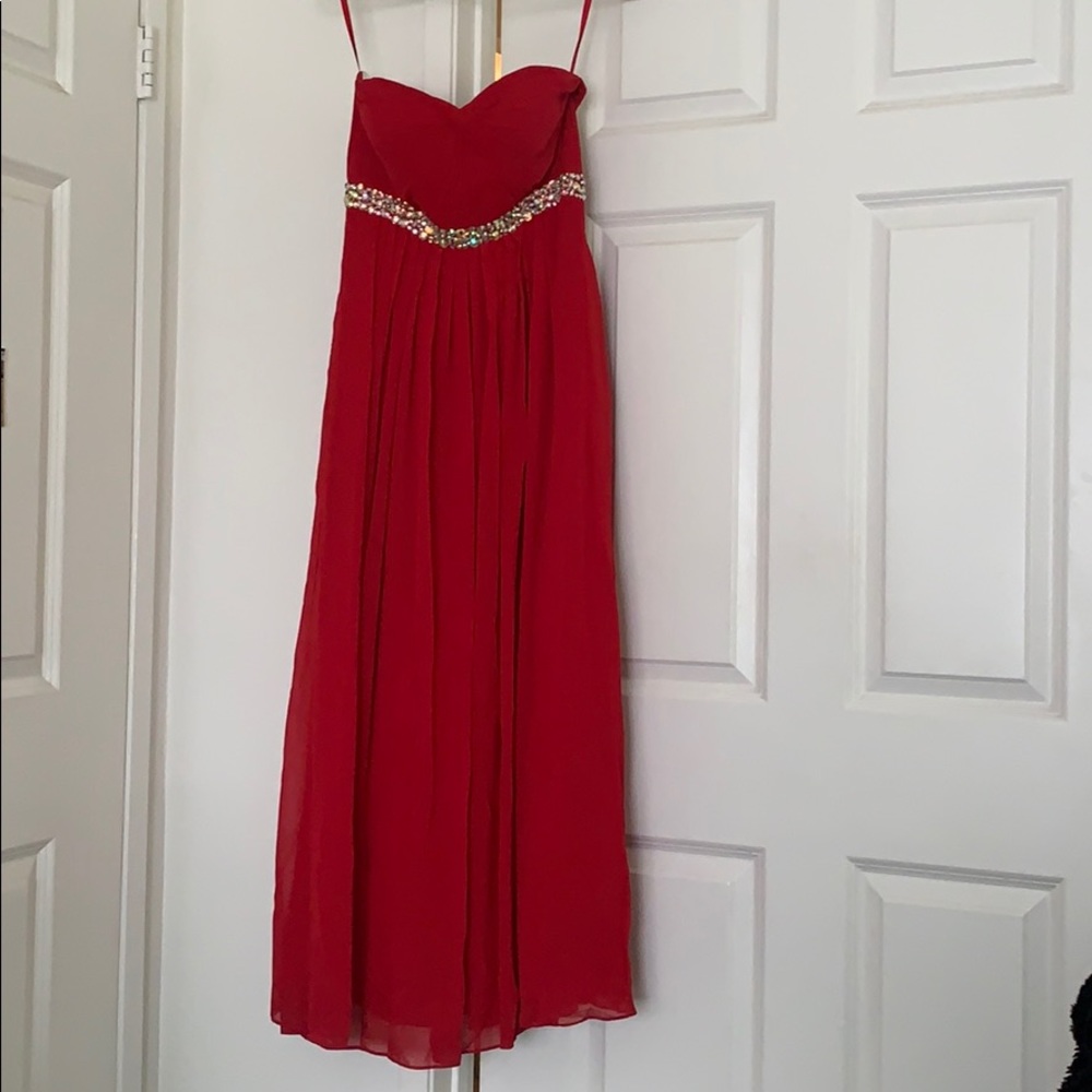 Long strapless prom/formal dress